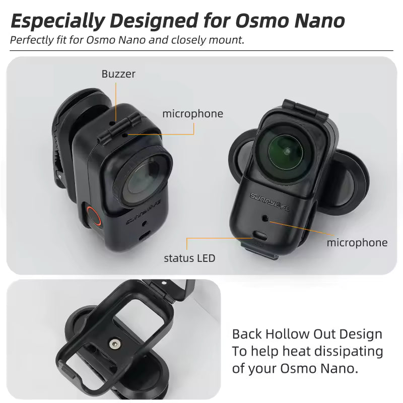 360 Rotation Clip Mount for DJI Osmo Nano Sports Camera Accessories Anti-shake Backpack Clip Holder for DJI Osmo Nano