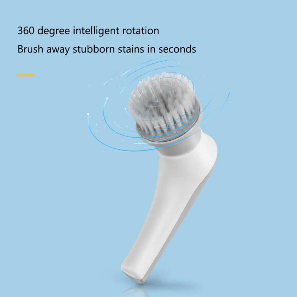 Electric Clean Brush Multifunctional Wireless Clean Brush 360 Degree Rotation 3 Replaceable Brush Heads Bathroom Kitchen Cleaner